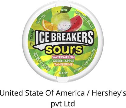 Icebreakers Sour (IMPORTED FROM USA) Watermelon , Green Apple , Tangerine Sour Candy