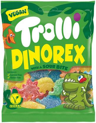 Trolli DinoRex With Sour Bite Perfect for Kids (Pack of 1, 100gm) Sweet Jelly Candy
