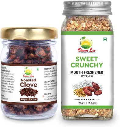 Dawn Lee Roasted Clove 40gm & Sweet Crunchy 75gm Roasted Cloves (Mouth Freshener) Roasted Cloves (Mouth Freshener) Mouth Freshener