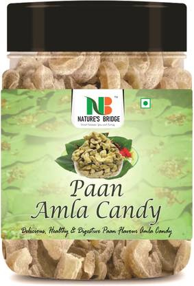 Nature's Bridge Paan Amla Candy | Dry Paan Flavour Amla Candy | Indian Gooseberries Jar Pack Paan Sour Candy