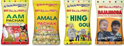 BAJAJMORA Aam Pachak Re 1/, Amla Pachak Rs 2/, Hing Goli Re 1/, Mora Re 1/ Sweet and Sour Mouth Freshener