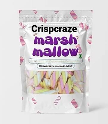 crispcraze marshmallow candy / strawberry vanilla 100 gm /(50pieces) strawberry, vanilla Marshmallow
