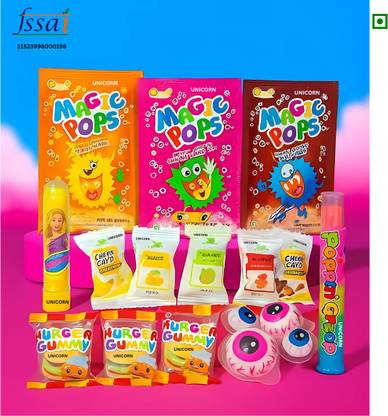 Unicorn Yummy Surprise Candy Party Pack, 18 Pieces Mixed Fruit Candy