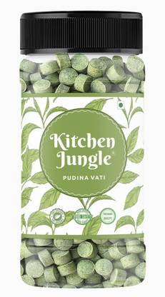Kitchen Jungle ( 120g ) Pudina Vati (Pachak Pudina Shots, Churan, Goli) Fliptop Cap, Mint Mouth Freshener