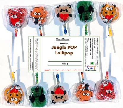Veg E Wagon Jungle Pop Lollipop 30 Pc Animals Lollipop
