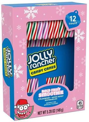 Jolly Rancher Candy Canes Assorted Flavour Imported Strawberry, Mixed Berry, Watermelon Candy Sticks