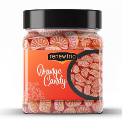 RENEWTRIA Orange Candy /orange Toffee |Orange candy -200Gram Jar Pack Orange Candy