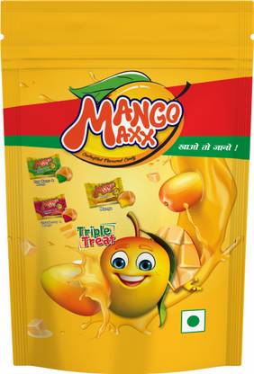 BAKEMATE Mango Maxx Center filled Flavored Candy | Mango, Strawberry & Mango, Raw Mango & Mango Candy