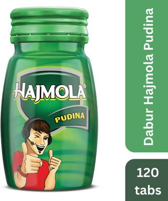 Hajmola Digestive - 120 Tablets (Pudina Flavour) | Tasty & Chatpata| Ayurvedic Pudina
