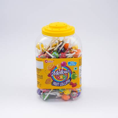 Madhur Mix Fruit Flovoured Mellow's POP LolliPop For Kid's, Baby, Child, Birthday Gift Yummi Treat With Mix Fruit Flavour, Made in India, Jar of Lollipop