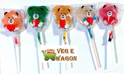 Veg E Wagon Teddy Pop Lollipop 10 Pc Teddy Lollipop