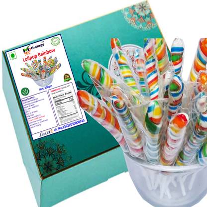 Mythology Lolipop Rainbow 200gm in box Mix Fruit Lollipop