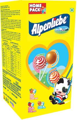 Alpenliebe Lollipop Orange, Strawberry and Caramel Lollipop