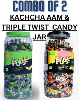 Pass Pass Pulse Candy with triple Twist MIX jar & Kacchaa Aam |pack of 2| ALL MIX, kachcha aam Candy