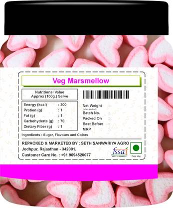 Seasonal Kart TASTY VANILLA STRAWBERRY ,FLAVOUR VEG MARSMELLOW, TOFFEE SOFT CHEW MUKHWAS Marshmallow