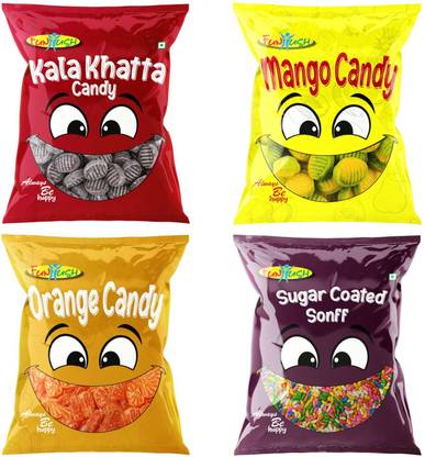Funtush Kala Khatta-Mango-Orange-Sugar Coated Candy Kala Khatta-Mango-Orange-Sugar Sonff Candy