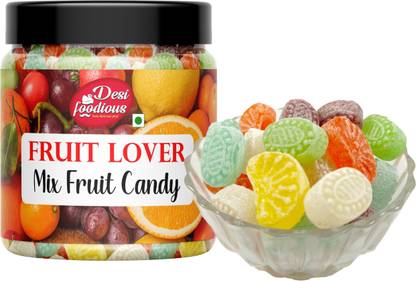 Desi foodious Fruit Lover Mix Fruit Orange Mango Candy Strawberry Lemon Jaljeera Candy