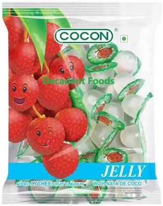 Decadent Foods Cocon Jelly Lychee Fruit Flavour with Nata de Coco Jelly Candy