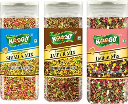 Koogly Premium Quality Mukhwas Jaipur Mix, Shimla Mix, Italian Mix Mouth Freshener