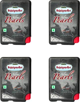 RAJNIGANDHA silver pearls elaichi SMALL POCKET CAN |2.8 gm each| PACK OF 4 ELAICHI Mouth Freshener