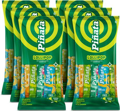 LuvIt Pinata Fruit Flavoured | 4 Delicious Variants for Kids | Mango, Blue Lemonade, Green Apple, Watermelon Lollipop