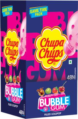 Chupa Chups Bubble Gum Filled Lollipop Cherry, Strawberry, Sour Green Apple, Cola Lollipop