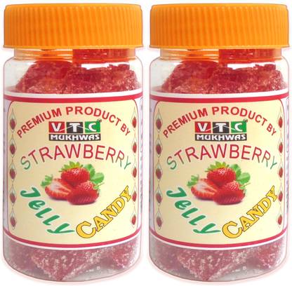 VTC Premium Strawberry Jelly Candy Pure Sugar Coated Jelly Bites Candy Strawberry Jelly Candy