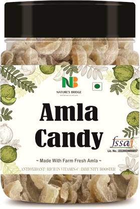 Nature's Bridge Dried Amla Candy, Organic Dry Indian Gooseberry Fruit Without Added Preservative Amla Candy