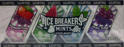 Icebreakers COOLMINT SUGAR FREE ( 20 Pcs ) MINT Sour Candy