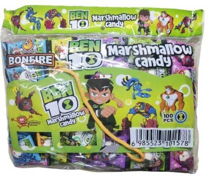 SATASTE Pack of 1 (100 Pcs Per Pack) Softly marshmallow Ben10 Marshmallow Mix Fruit Marshmallow