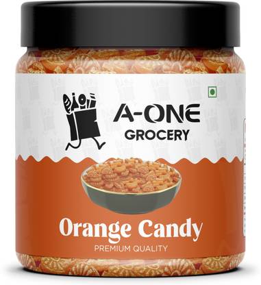 A-ONE GROCERY Juicy Orange Candy | Narangi Goli |Khatti Mithi Candy [Jar Pack] Orange Candy
