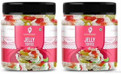 Flavour Mosaic Jelly Toffee| Colourful Jelly Candy | Mixed Fruit Flavors (Pack of 2) Mix Fruit Jelly Candy