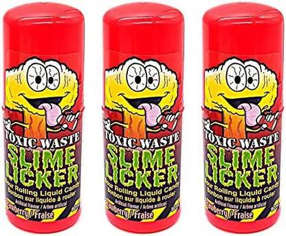 TOXIC WASTE Slime Licker Sour Rolling Liquid Candy Strawberry Natural and Artificial Flavours Candy