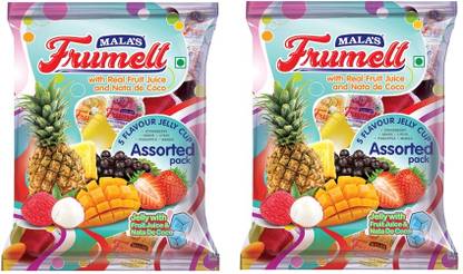 Mala’s Frumelt -With Real Fruit Juice & Nata de Coco(260g X2) Mix Flavours Jelly Candy
