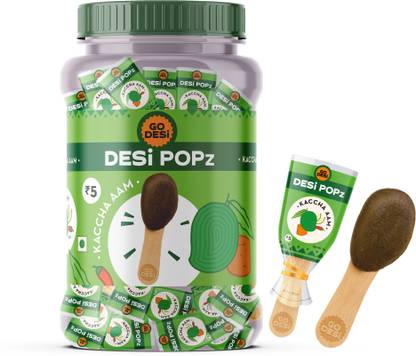GO DESi Popz Kaccha Aam | Fruit Snacks | Sour Candies | Lollipop | Raw Mango Candy Raw Mango Candy
