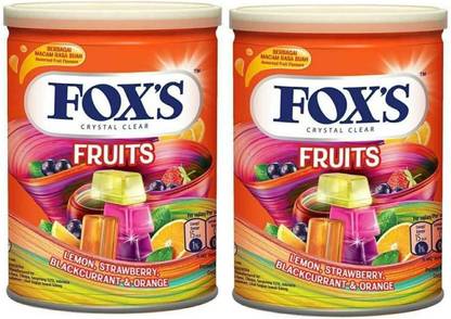 FOX'S Crystal Clear Fruit Candy With Flavoured Lemon, Strawberry, Blackcurrant, Orange Candy