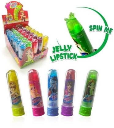 AS enterprises Crazy Lipstick Candy 30pcs/box Jelly Candy Fruit Flavours 4 Flavors Jelly Candy Strawberry, Blueberry, Lemon, Apple, Grape Jelly Candy