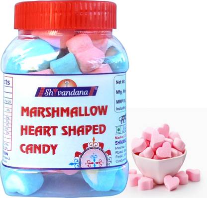 SHIVANDANA Yummy Marshmallow Heart Shape Candy Strawberry and Vanila Flavour Strawberry, Vanila Marshmallow