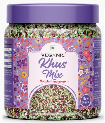 Veganic Khus Mix Sounf | Khas Mixed Sweet Saunf | Fennel Seed Mixed Mukhwas Mixture Mouth Freshener