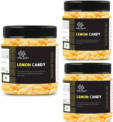 HUNGRY HARVEST Lemon Candy (Lemon Flavour) |Tangy Lemon Candy [Jar Pack] Lemon Candy