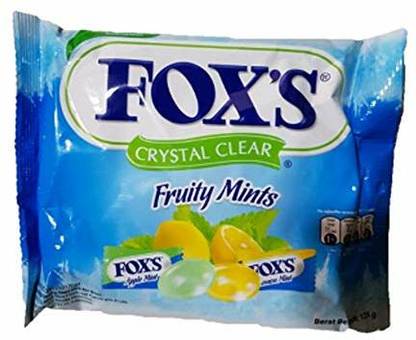 FOX'S Crystal Clear Fruity Apple & Lemon Mints Candy 125gm Fruity Apple & Lemon Mints Candy
