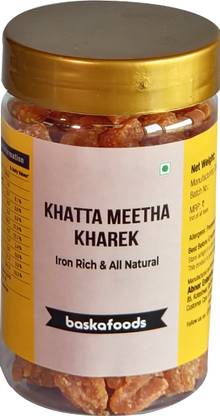 BASKA FOODS Khatta Meetha Kharek, Sweet & Sour Dry Dates Mukhwas Sweet & Sour Mouth Freshener