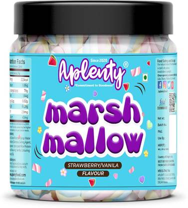 APLENTY Pure Veg Twist Marshmallows Candy | Assorted Fruit Flavour Twisted Shape Vanilla & Strawberry Marshmallow