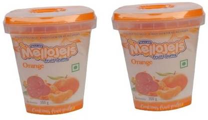 Mala’s MelloJels Orange Fruit Gums (300g X2) (600g) Orange Jelly Candy
