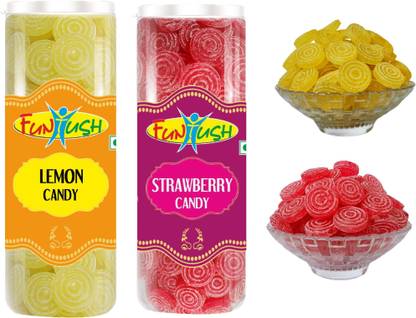 Funtush Lemon-Strawberry-Candy-Pack of 2 Mixed Candy