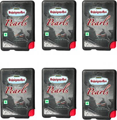 RAJNIGANDHA silver pearls elaichi SMALL POCKET CAN |2.8 gm each| PACK OF 6| ELAICHI Mouth Freshener