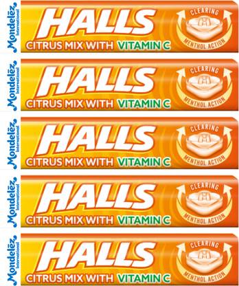 Mondelez International Halls Sugarfree Citrus Mix With Vitamin C Mint