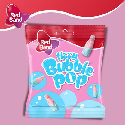 Red Band Super Sour Chewy Candy 100 g – Pack of 3 Fizzy Bubble Pop Candy