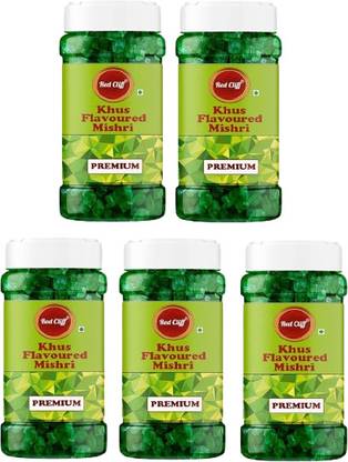 RED CLIFF Khus Flavoured Mishri | CRYSTALS | 100g | Packl of 5) khus Mint