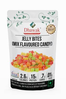 Dhawak Jelly Bites Fruit Jelly Candy Jelly Toffee Multi Colour Sugar Coated Jelly Orange, Lemon, Colo, Multi Jelly Candy